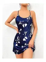 Kadın Saten Mavi Mini Fantezi Gecelik NightLight 3656 Mavi