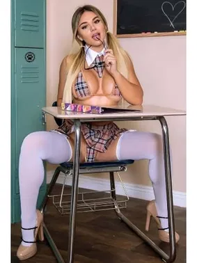 For Dreams Kadın Seksi Ekose Etekli Fantezi Kostüm For Dreams 8491 - Alternatif Görünüm