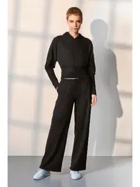 Doreanse Siyah Kapşonlu Kadın Eşofman Pijama Takımı Doreanse 25K4045