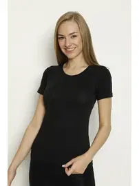 Arma Yıldız Kadın Siyah Yuvarlak Yaka Fanila Arma Yıldız 3358