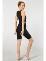 Süper Yüksek Bel Bisikletçi Kadın Tayt Türen 3704 Siyah görsel 4