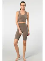 Yüksek Belli Kadın Bisikletçi Tayt Türen 3704 Vizon detay görünüm