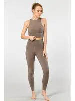 Yüksek Belli Kadın Tayt Türen 3703 Vizon detay görünüm