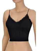 Kadın Sütyen Ip Askılı Likralı Fitilli Esnek Rahat Kumaş ÖTS 3128 Siyah detay görünüm