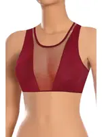 Kadın Sütyen Likralı Tüllü Esnek Rahat Kumaş ÖTS 6077 Bordo