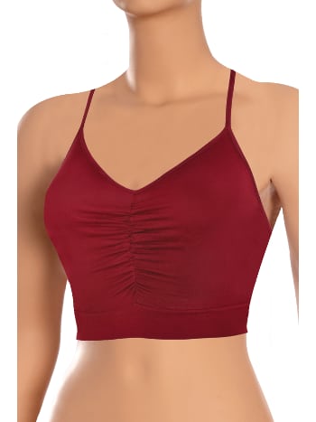 Kadın Sütyen Sporcu Büzgülü Balensiz Esnek Rahat Kumaş ÖTS 6071