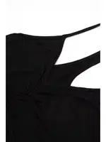 Kadın Sütyen Sporcu Büzgülü Balensiz Esnek Rahat Kumaş ÖTS 6071 Siyah farklı açı