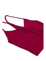 Kadın Sütyen Sporcu Büzgülü Balensiz Esnek Rahat Kumaş ÖTS 6071 Bordo görsel 4