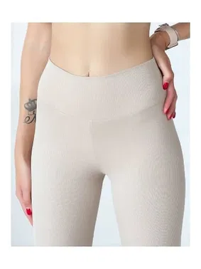 Kota Dalgıç Kumaş Kadın Yüksek Bel Toparlayıcı Taş Gri Fitilli Tayt Kota 411 - Alternatif Görünüm