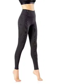 Kota Siyah Yüksek Bel Toparlayıcı Dalgıç Kumaş Fitilli Tayt Kota 4117