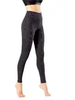 Siyah Yüksek Bel Toparlayıcı Dalgıç Kumaş Fitilli Tayt Kota 4117