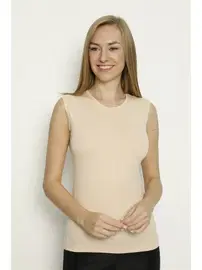 Arma Yıldız Kadın Ten Likralı O Yaka Kolsuz Atlet Arma Yıldız 3357