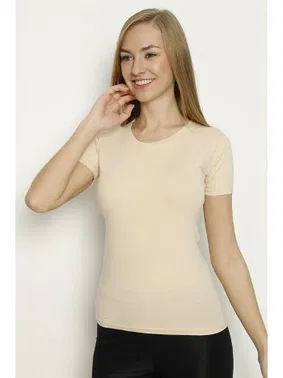 Arma Yıldız Kadın Ten Likralı Yuvarlak Yaka Fanila 2li Paket Arma Yıldız 3358 - 2 ADET - Alternatif Görünüm