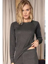 Goldenbay Kadın Termal Geniş Yaka Reglan Uzun Kol İçlik T-Shirt Goldenbay 8566