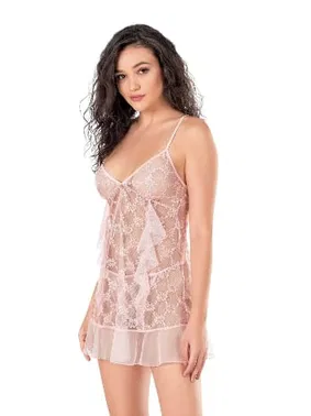 Ahu Lingerie Kadın Tül Fantezi Gecelik Somon Ahu Primoda 4130 - Alternatif Görünüm