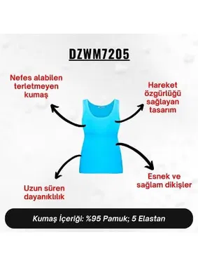 Darkzone Kadın Turkuaz Penye Atlet  Darkzone DZWM7205 - Alternatif Görünüm