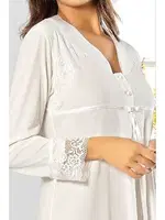 Kadın Uzun Kollu Hamile Lohusa Gecelik XSES 2550  Ekru detay görünüm