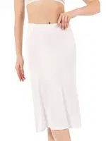 Kadın Viskon Diz Altı Orta Boy Astar Jüpon Kombinezon Özkan 26992 Beyaz görsel 7