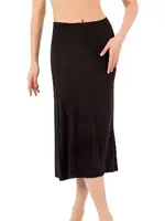 Kadın Viskon Diz Altı Uzun Astar Jüpon Kombinezon Özkan 26975 Siyah görsel 5