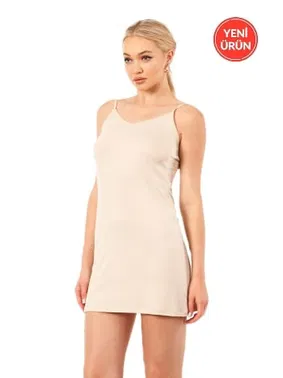 Özkan Kadın Viskon Esnek Rahat İp Askılı Atlet Kombinezon Jüpon Astar Özkan 27190