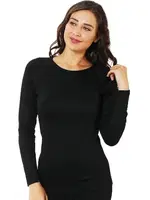 Kadın Viskon Uzun Kollu Yuvarlak Simit Yaka Termal İçlik Özkan 23612 Siyah