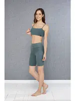 Kadın %90 Viskon Fitilli Bisikletçi Spor Tayt Doreanse 8032 Vizon