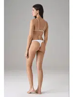 Kadın %92 Pamuk Fitilli V-String Doreanse6124 Beyaz detay görünüm