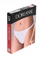 Kadın %92 Pamuk Fitilli V-String Doreanse6124 Beyaz farklı açı