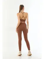 Soft Seamless Ripli Tayt Yoga Takımı MI Emay 3921 Kahve detay görünüm