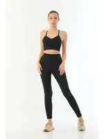 Soft Seamless Ripli Tayt Yoga Takımı MI Emay 3921 Siyah görsel 4