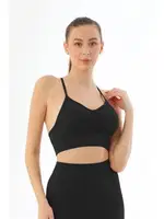 Soft Seamless Ripli Tayt Yoga Takımı MI Emay 3921 Siyah görsel 6