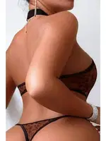 Kahverengi Leopar Desenli Zincirli Kadın Fantezi Body Kahverengi farklı açı