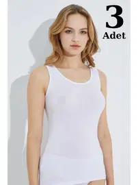 Arma Yıldız Kalın Askılı Atlet Beyaz Ribana 3lü Paket Arma Yıldız 3303 - 3 ADET