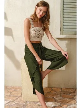 Anıl Kalın Askılı Oyuk U Yaka Cotton Düz Yazlık Uzun Dantel Detaylı Pijama Takımı Anıl 9811