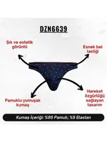 Kalp Desenli Lacivert Erkek Tanga  Darkzone DZN6639 farklı açı
