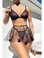 Kalp Desenli Zincirli Fantazi Etekli Takım NightLight 3617