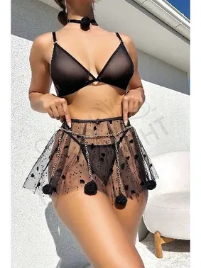 NightLight Kalp Desenli Zincirli Fantazi Etekli Takım NightLight 3617 - Alternatif Görünüm