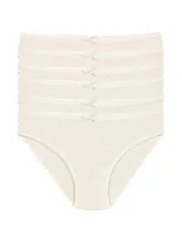 Yıldız Çamaşır Kalpli Ekru 6'lı Paket Pamuk Kadın Bikini Külot Yıldız 3577