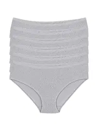 Yıldız Çamaşır Kalpli Gri 6'lı Paket Pamuk Kadın Bato Külot Yıldız 3589