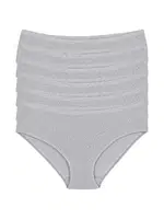 Kalpli Gri 6'lı Paket Pamuk Kadın Bato Külot Yıldız 3589 Gri