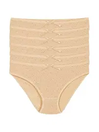 Yıldız Çamaşır Kalpli Ten 6'lı Paket Pamuk Kadın Bikini Külot Yıldız 3576