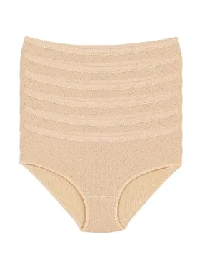 Yıldız Çamaşır Kalpli Ten 6'lı Paket Pamuk Kadın Bato Külot Yıldız 3591