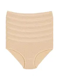 Yıldız Çamaşır Kalpli Ten 6'lı Paket Pamuk Kadın Bato Külot Yıldız 3591