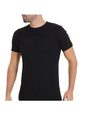 Yıldız Çamaşır Kapalı Yaka Ribana 3'lü Paket Pamuk Kısa Kollu Siyah Atlet Yıldız 57