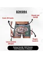 Kaplan Desenli 3D Yeşil Boxer Darkzone DZN1094 görsel 4