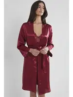 Kaplı Saten Dantelli Gecelik Sabahlık Takımı Pierre Cardin 4050  Bordo görsel 21