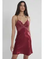 Kaplı Saten Dantelli Gecelik Sabahlık Takımı Pierre Cardin 4050  Bordo görsel 24