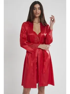 Pierre Cardin Kaplı Saten Dantelli Gecelik Sabahlık Takımı Pierre Cardin 4050 