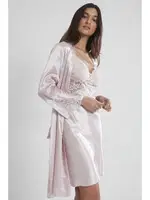 Kaplı Saten Dantelli Gecelik Sabahlık Takımı Pierre Cardin 4050  Pudra görsel 15