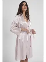 Kaplı Saten Dantelli Gecelik Sabahlık Takımı Pierre Cardin 4050  Pudra görsel 6